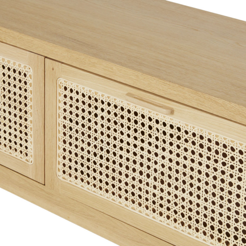 Canopy - Meuble TV 3 trappes cannage en rotin L160 - MAISONS DU MONDE