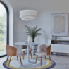 Circle - Table à manger effet marbre et métal blanc 4/5 personnes D100 - MAISONS DU MONDE