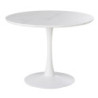 Circle - Table à manger effet marbre et métal blanc 4/5 personnes D100 - MAISONS DU MONDE