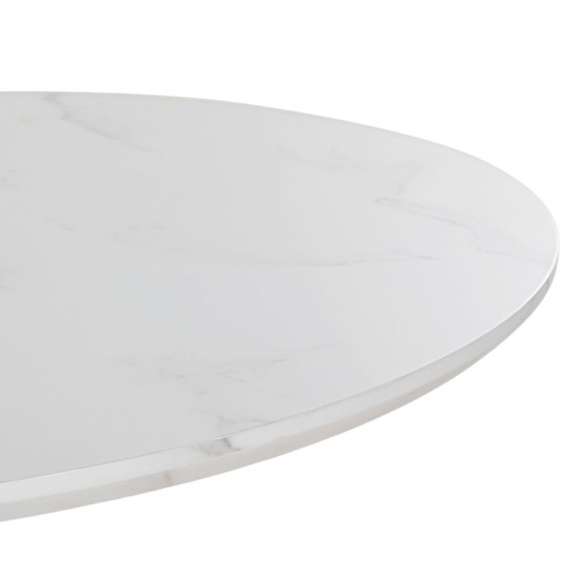 Circle - Table à manger effet marbre et métal blanc 4/5 personnes D100 - MAISONS DU MONDE