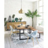 Table à  manger industrielle en bois d'acacia et métal noir 8/10 personnes L200 - MAISONS DU MONDE
