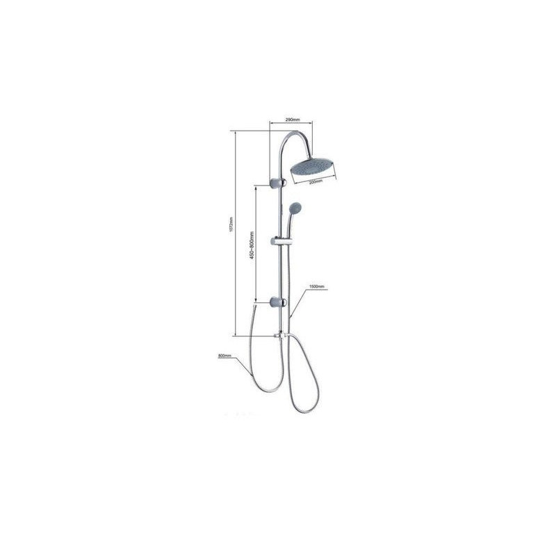 Colonne de douche et bain, sans robinetterie, NEREA, chromé