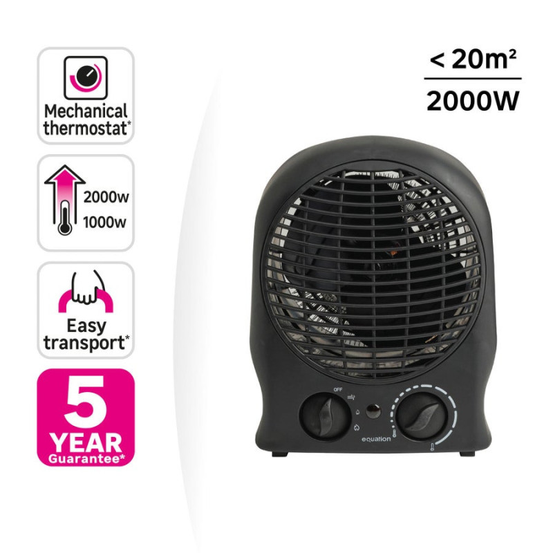 Radiateur soufflant électrique EQUATION Flag 2000 W
