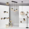 Spot, métal noir naturel E14, INSPIRE Pécan