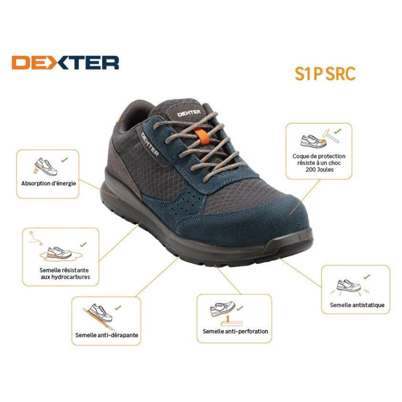 Chaussures De Travail De Sécurité Basses Dexter S1P T40