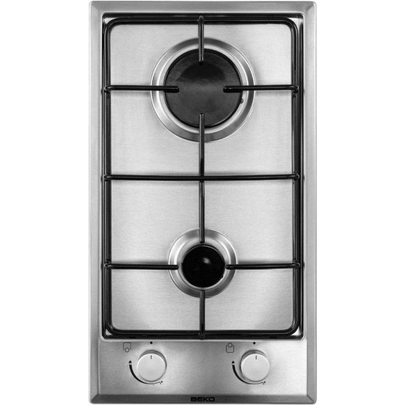 Plaque de cuisson à gaz 2 foyers 30cm Inox - BEKO - HDCG32220FX