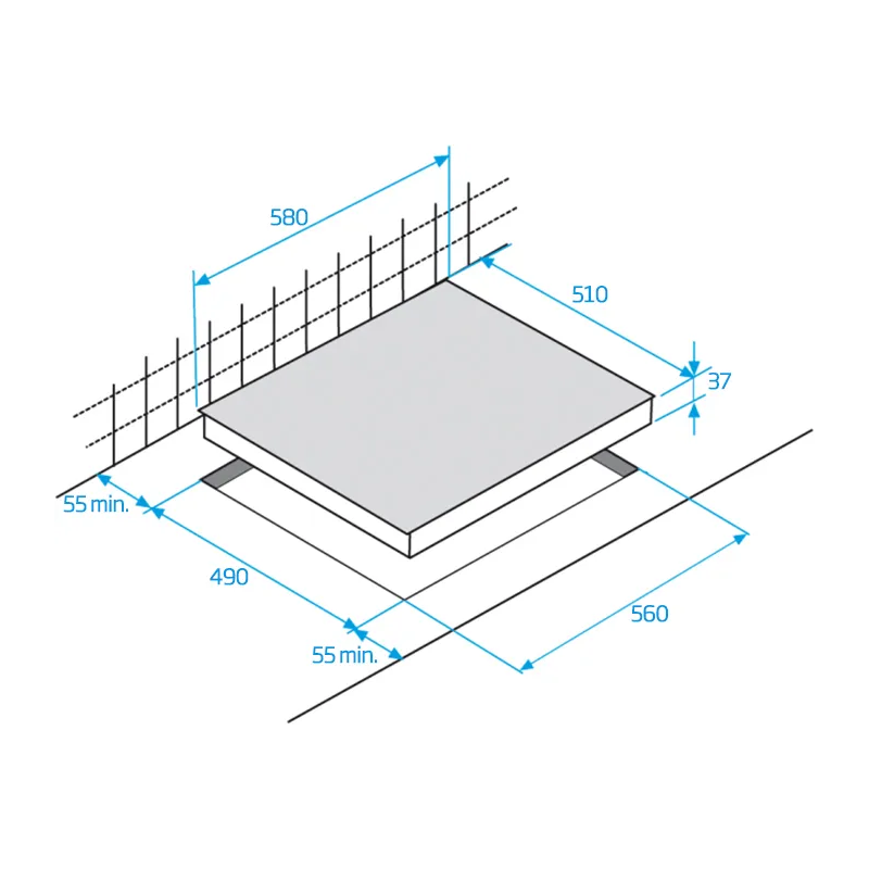 Plaque de cuisson vitrocéramique encastrable 3 foyers Noir - BEKO - HIC63402T 