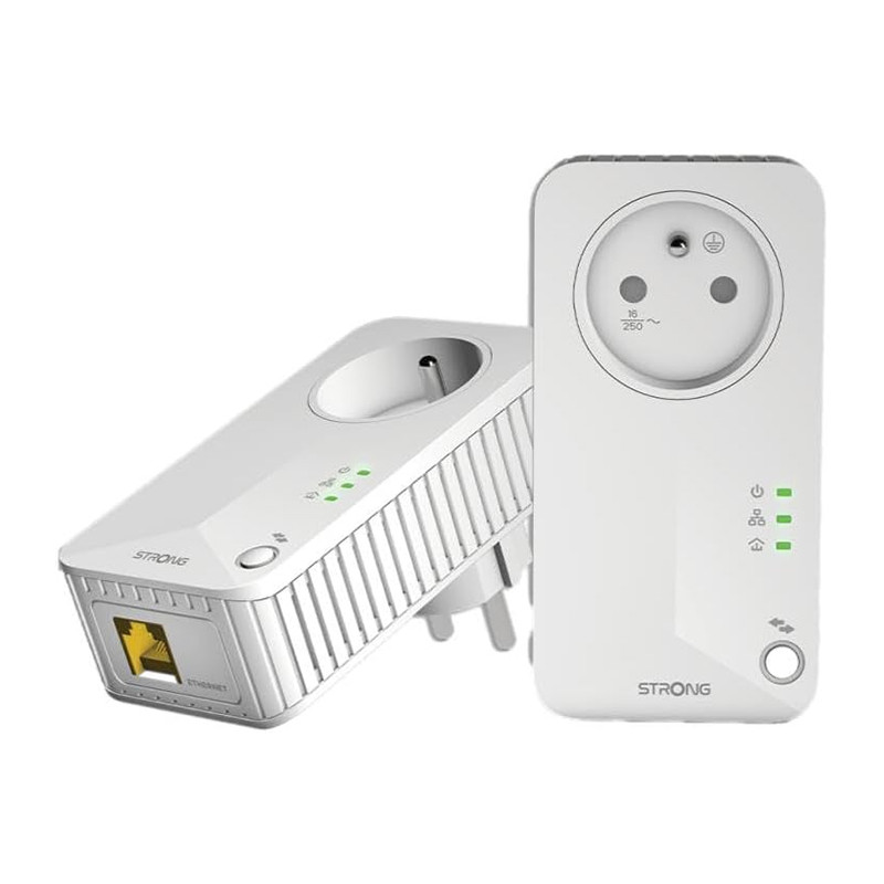 Kit de 2 adaptateurs CPL Powerline 600 Mbit/s Blanc - STRONG - STRONG_PLWF600_2