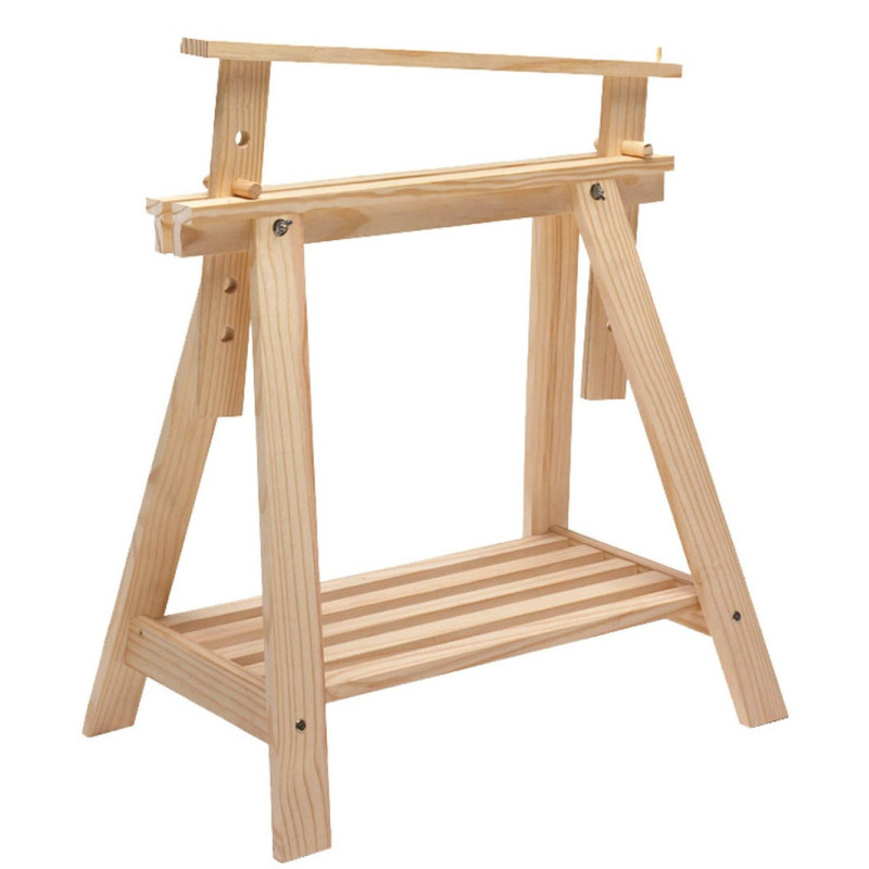 Tréteau pin architecte réglable, H.70 x l.70 cm