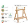 Tréteau pin architecte réglable, H.70 x l.70 cm
