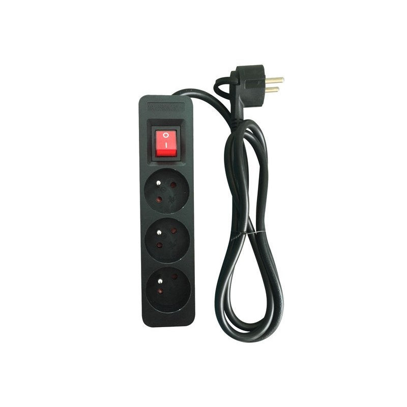 Multiprise filaire, 3 prises noir, 1.5M, LEXMAN