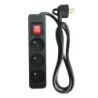 Multiprise filaire, 3 prises noir, 1.5M, LEXMAN