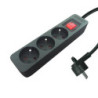 Multiprise filaire, 3 prises noir, 1.5M, LEXMAN