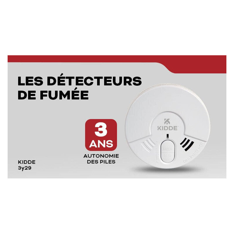 Détecteur de fumée, KIDDE, garantie 3 ans