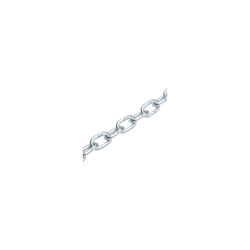 CHAINE SOUDEE MAILLE COURTE ACIER ZINGUE165KG D5MM SEAU 60M