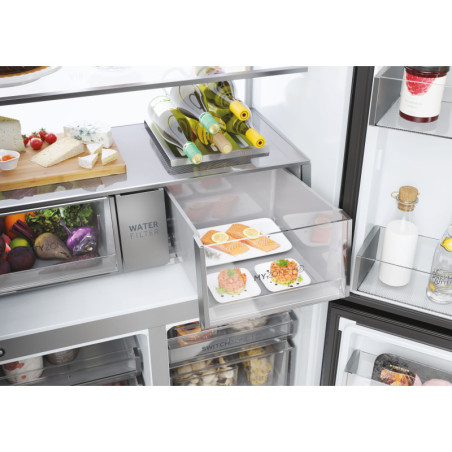 Haier Cube 90 Serie 7 HCR7918EIMB frigo américain Pose libre 601 L E Noir