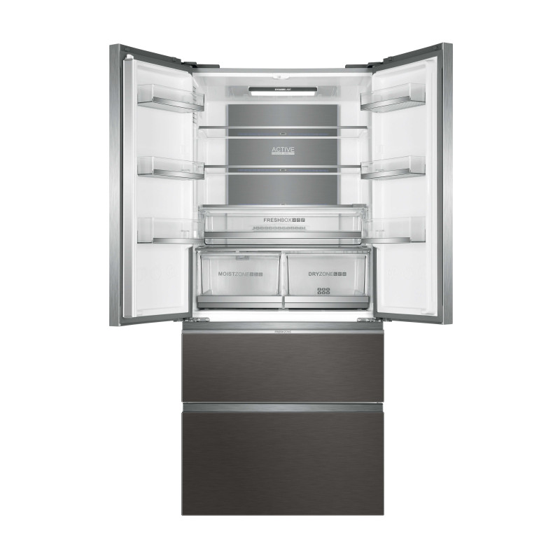 Haier FD 83 Serie 7 HB18FGSAAA frigo américain Pose libre 539 L E Argent, Titane
