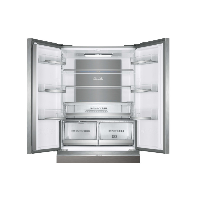 Haier FD 83 Serie 7 HB18FGSAAA frigo américain Pose libre 539 L E Argent, Titane