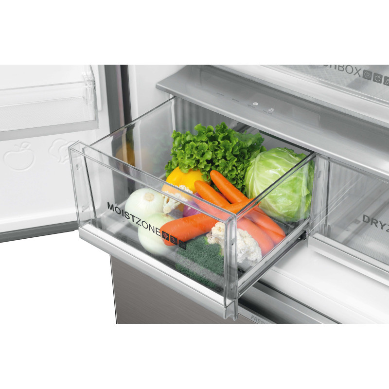 Haier FD 83 Serie 7 HB18FGSAAA frigo américain Pose libre 539 L E Argent, Titane