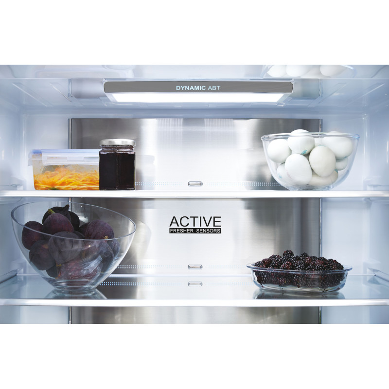 Haier FD 83 Serie 7 HB18FGSAAA frigo américain Pose libre 539 L E Argent, Titane