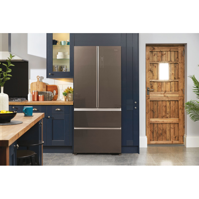 Haier FD 83 Serie 7 HB18FGSAAA frigo américain Pose libre 539 L E Argent, Titane