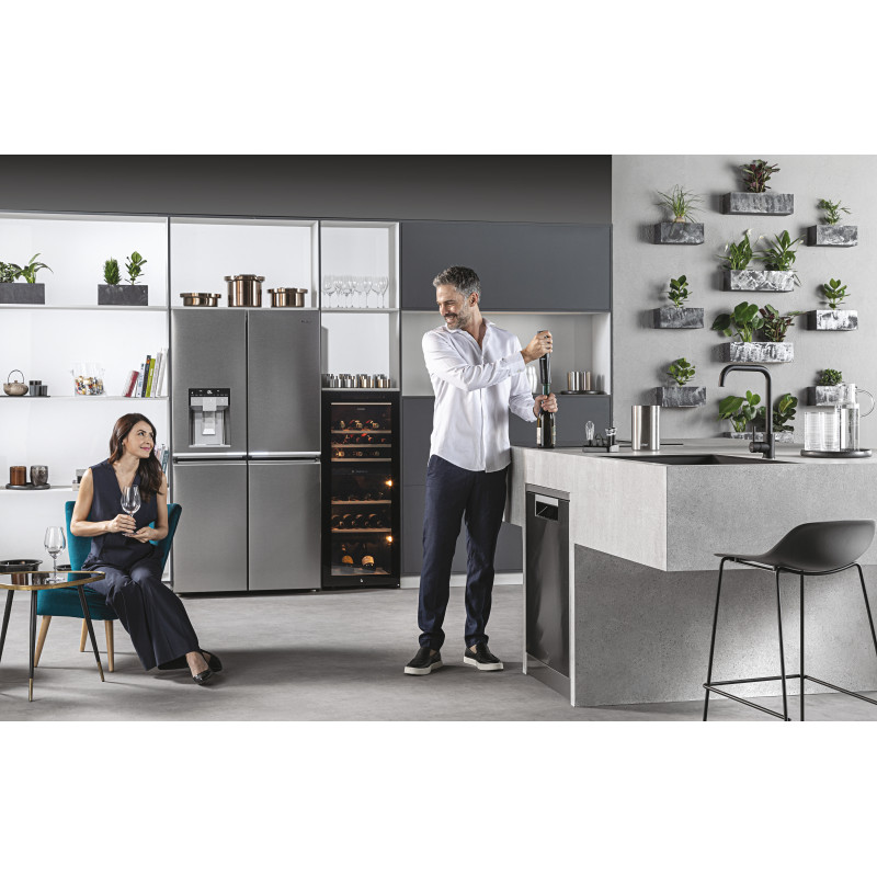 Haier Wine Bank 50 Serie 7 HWS77GDAU1 Refroidisseur de vin compresseur Pose libre Noir 77 bouteille(s)