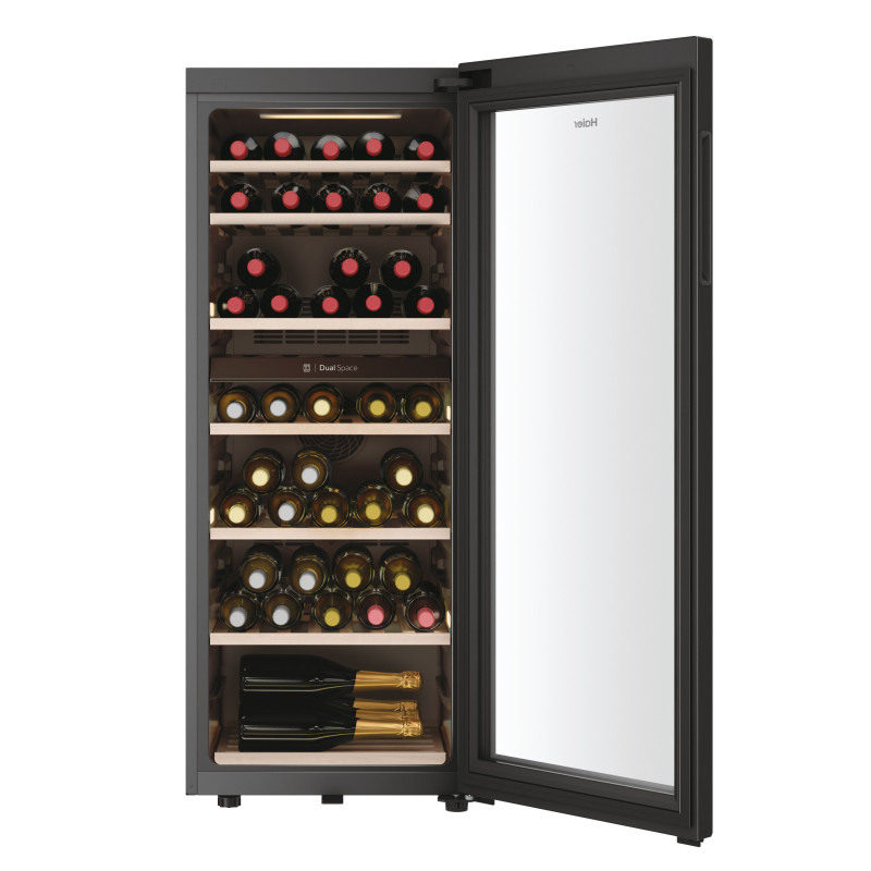 Haier Wine Bank 50 Serie 7 HWS77GDAU1 Refroidisseur de vin compresseur Pose libre Noir 77 bouteille(s)