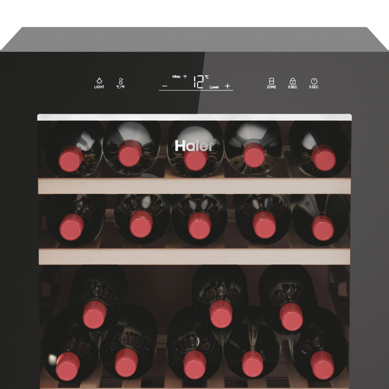 Haier Wine Bank 50 Serie 7 HWS77GDAU1 Refroidisseur de vin compresseur Pose libre Noir 77 bouteille(s)