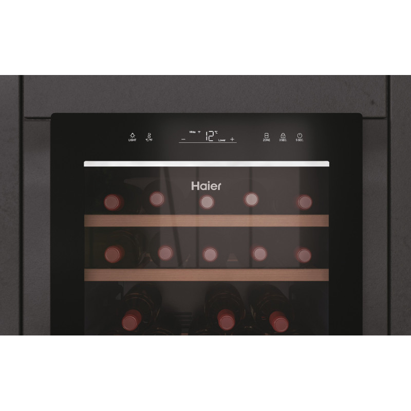 Haier Wine Bank 50 Serie 7 HWS77GDAU1 Refroidisseur de vin compresseur Pose libre Noir 77 bouteille(s)