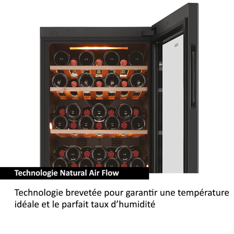 Haier Wine Bank 50 Serie 5 HWS84GA Refroidisseur de vin compresseur Pose libre Noir 84 bouteille(s)