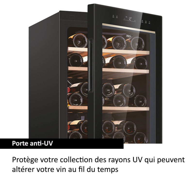 Haier Wine Bank 50 Serie 5 HWS84GA Refroidisseur de vin compresseur Pose libre Noir 84 bouteille(s)