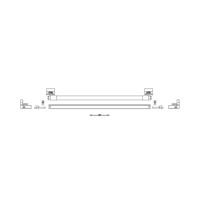 Réglette led tube, t8 63,7cm, 900lm, 4000k, ip20, premier prix