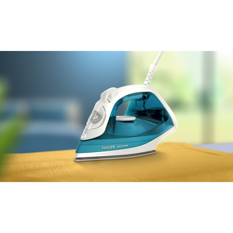 Philips 2000 series DST2010/90 fer à repasser Fer à vapeur Semelle anti-adhérente 2000 W Couleur aqua, Blanc