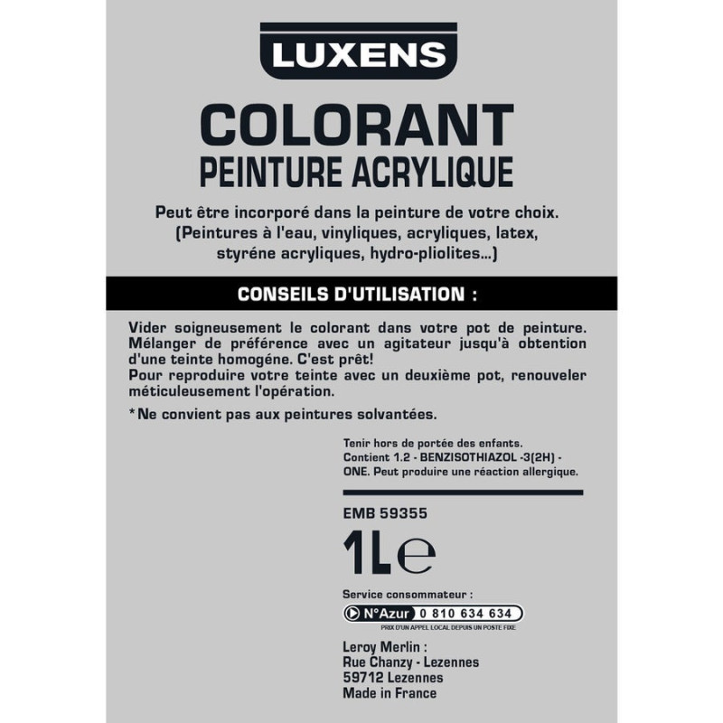 Colorant Spécial Peinture Acrylique Luxens 1000 Ml Craie