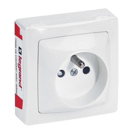 Prise avec terre saillie ASL, LEGRAND, blanc