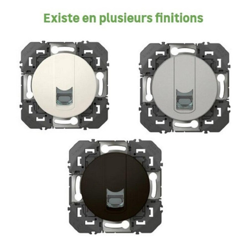 Prise RJ 45 cat. 6 UTP blanche 2M Legrand Mosaic - 22,55