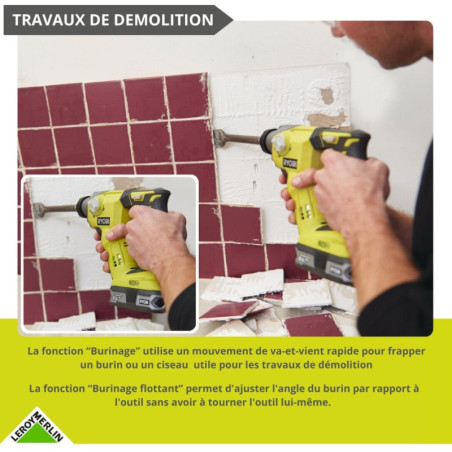 Perforateur Ryobi One+ R18Sds-0, 18 V Sans Batterie Batteries