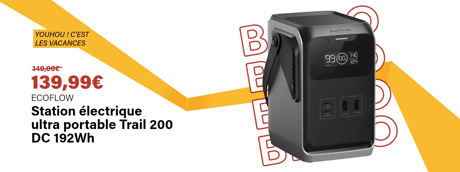 Station électrique ultra portable Trail 200 DC 192Wh - ECOFLOW | Ravate.com Image : Station électrique ultra portable Trail 200 DC 192Wh - ECOFLOW | Ravate.com