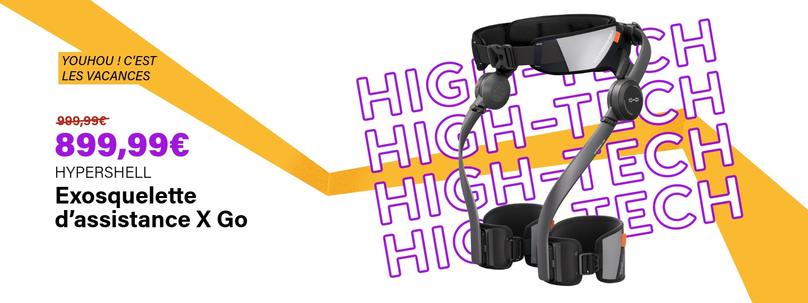 Image : Exosquelette d’assistance X Go Noir/Gris - HYPERSHELL | Ravate.com