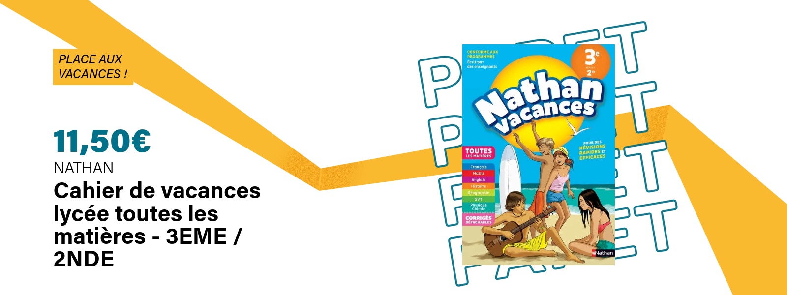 Image : Cahier de vacances lycée toutes les matières 3eme/2nde Nathan | Ravate.com