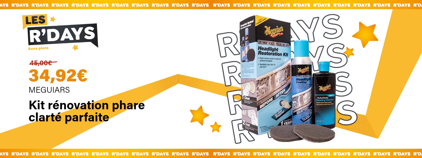Kit rénovation phare clarté parfaite - MEGUIARS | Ravate.com Image : Kit rénovation phare clarté parfaite - MEGUIARS | Ravate.com