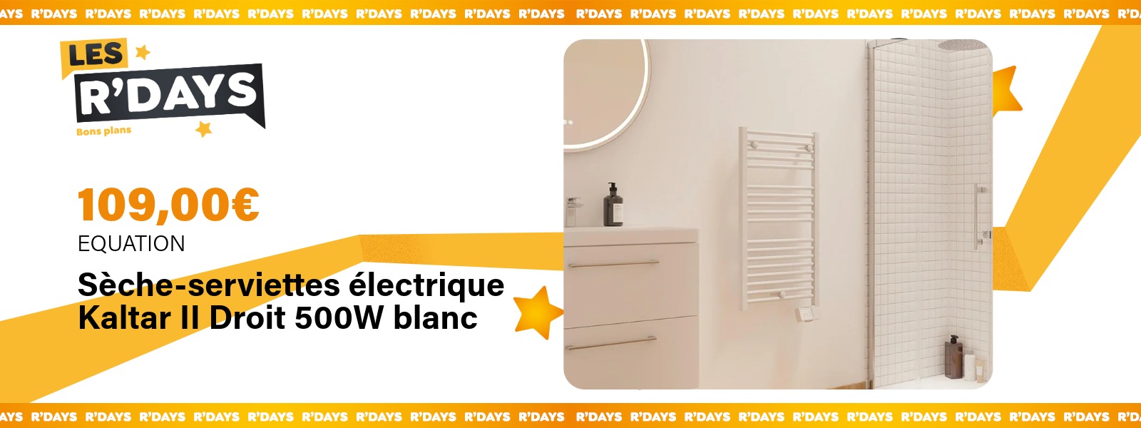Sèche-serviettes électrique Kaltar II Droit 500W blanc - Equation | Ravate.com Image : Sèche-serviettes électrique Kaltar II Droit 500W blanc - Equation | Ravate.com