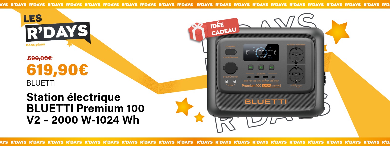 Image : Station électrique Bluetti Premium 100 V2 | Ravate.com
