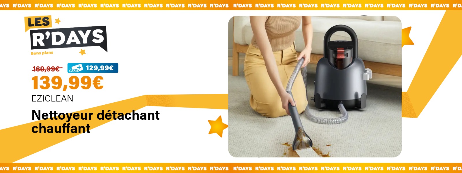 Image : Nettoyeur détachant chauffant 850W Gris - EZICLEAN | Ravate.com