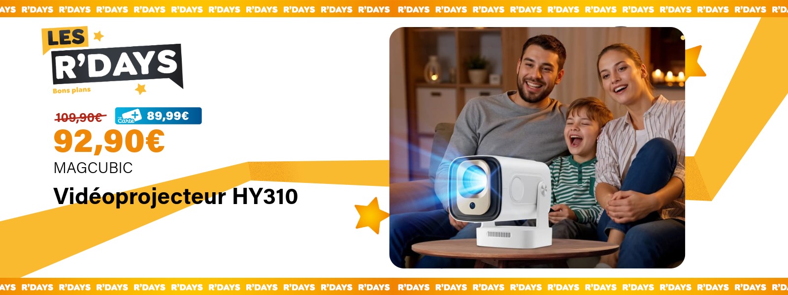 Image : Mini vidéoprojecteur portable Android 14, 260ANSI 1080P HY310 blanc - MAGCUBIC | Ravate.com