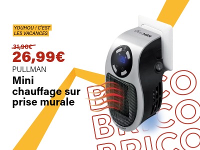 Mini chauffage sur prise murale 500W Noir/Argent - PULLMAN | Ravate.com Image : Mini chauffage sur prise murale 500W Noir/Argent - PULLMAN | Ravate.com