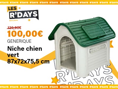 Image : Niche chien vert 87x72x75,5 cm | Ravate.com
