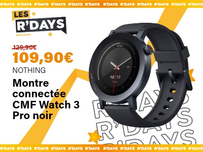 Image : Montre connectée CMF Watch 3 Pro noir - Nothing | Ravate.com