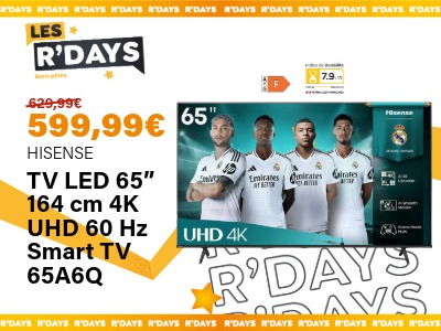 Image : TV LED 65" 164cm 4K UHD 60Hz Smart TV 65A6Q - Hisense | Ravate.com
