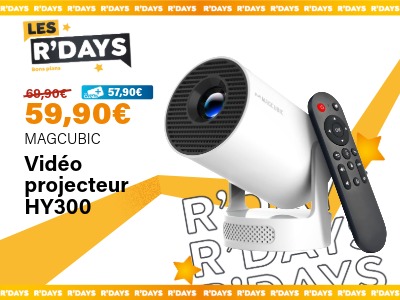 Image : Mini vidéoprojecteur portable Android 14, 200ANSI 720P HY300 PRO blanc - MAGCUBIC | Ravate.com